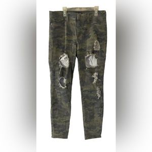 Camo Ripped Skinny Jeans